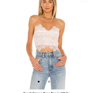 Kendall Lace Crop Top in White